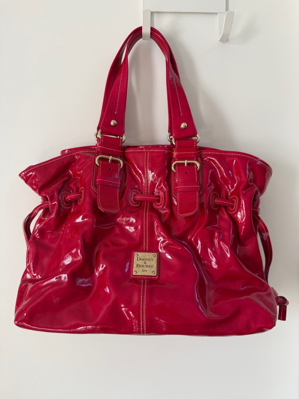 Dooney & Bourke Patent Leather Chiara Tote in Red EUC!!!!